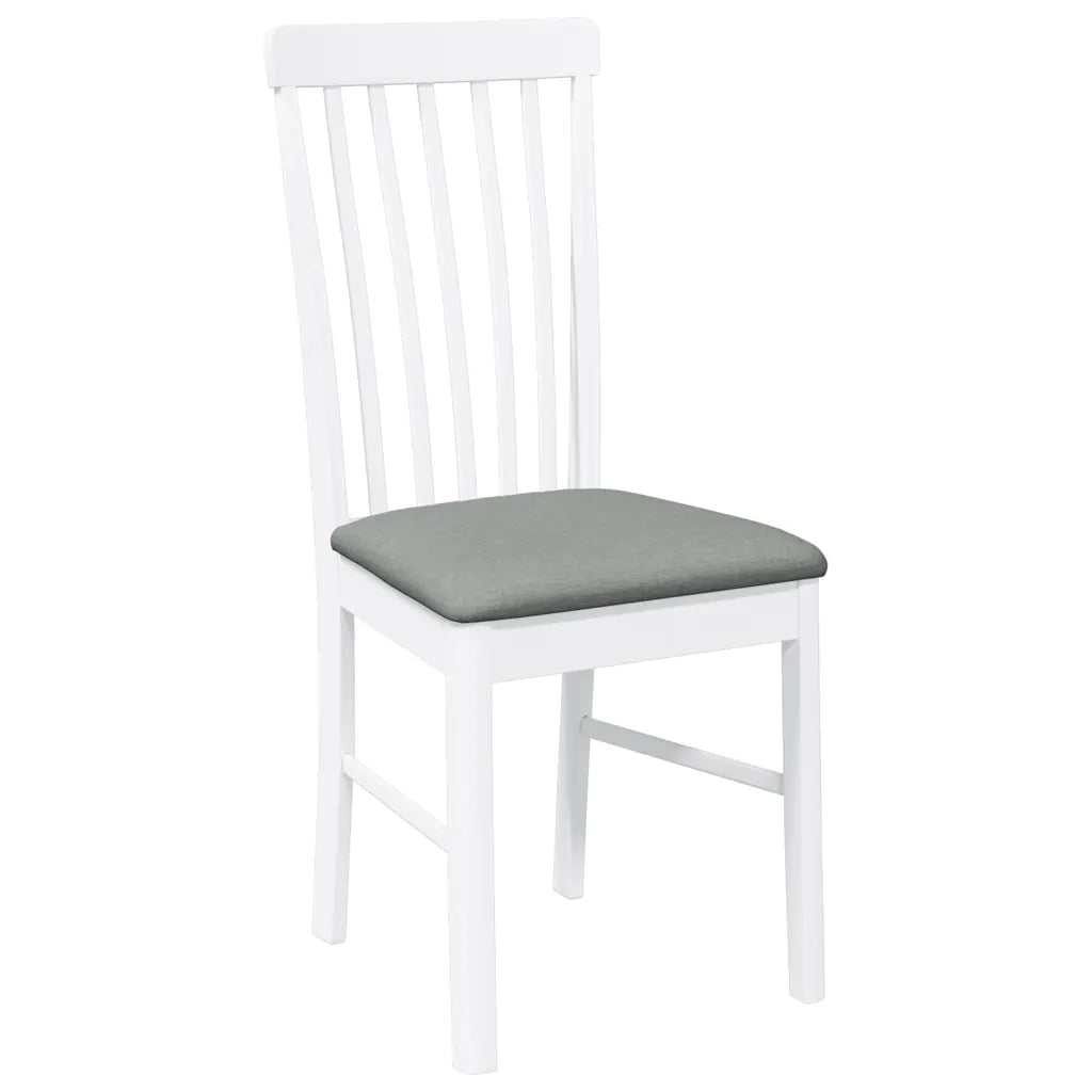 Sedie da Pranzo con Cuscini 2 pz Bianco Legno Massello di Hevea 4102503