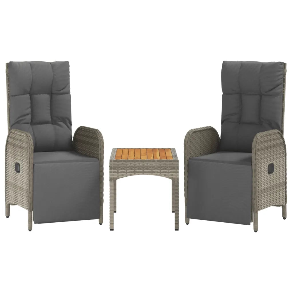 Set da Pranzo da Giardino 4 pz con Cuscini in Polyrattan Grigio 3185085