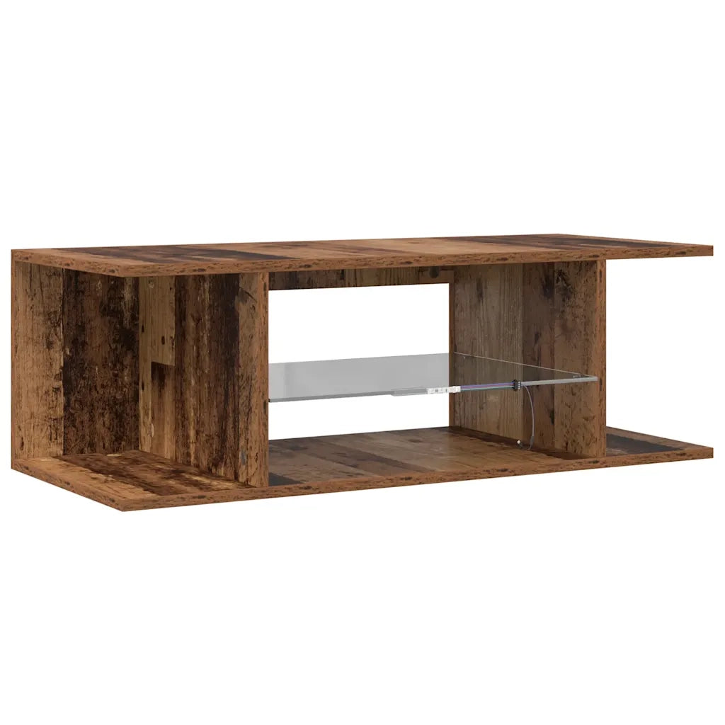 vidaXL Mobile Porta TV con LED Legno Antico 90x39x30 cm Multistrato