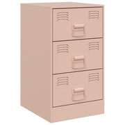 Comodino | Armadio da Notte | Mobiletto da notte Rosa 34,5x39x62 cm in Acciaio