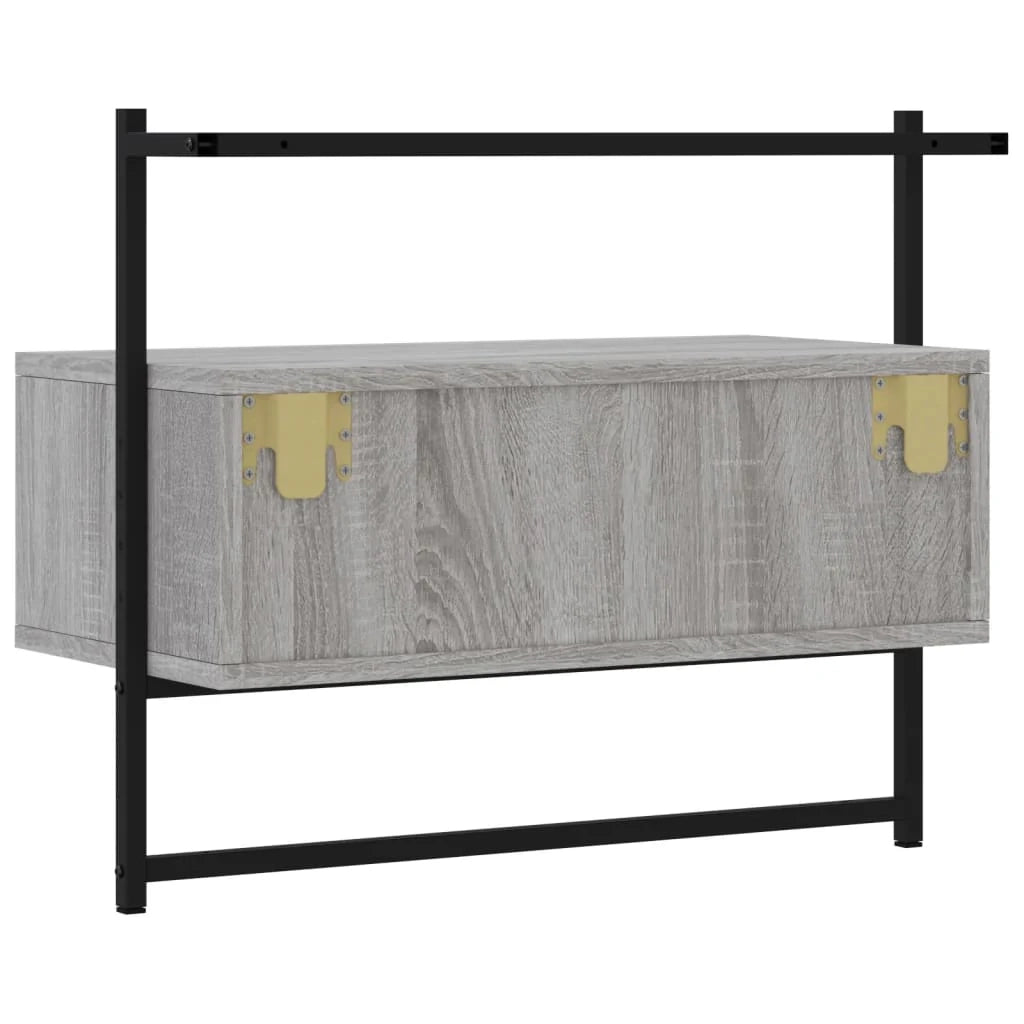 Mobile TV multimediale mensola TV credenza TV sala da pranzo soggiorno camera da letto montaggio a parete legno Sonoma 60,5 x 30 x 51 cm grigio 02_0028190