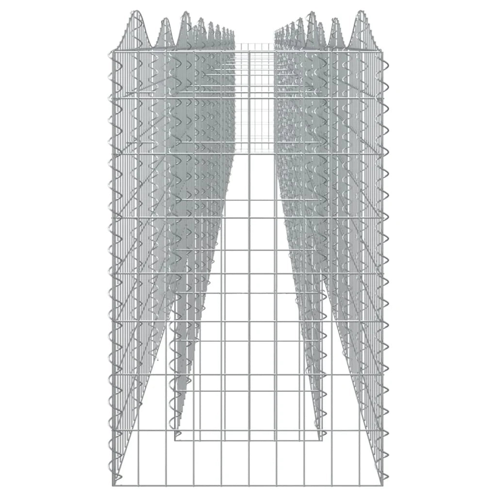 Gabbione ad arco rialzato 800 x 50 x 100 cm in ferro zincato Argento 02_0039943