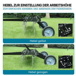 Scarificatore a molle per trattorini, larghezza di lavoro 100 cm, per arieggiatura prato