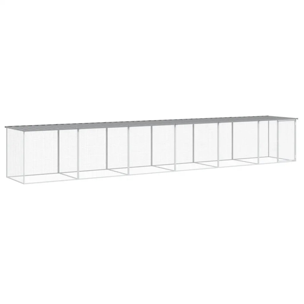 Gabbia Polli Tetto Grigio Chiaro 603x98x90 cm Acciaio Zincato 3189056