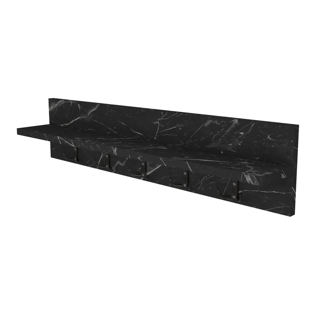 Appendiabiti con 10 ganci 80 x 13 x 18 cm effetto marmo nero 03_0008170
