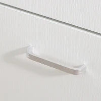 Scrivania angolare girevole 180°, con libreria, cassetto e armadietto, 117x82x74cm, Bianco