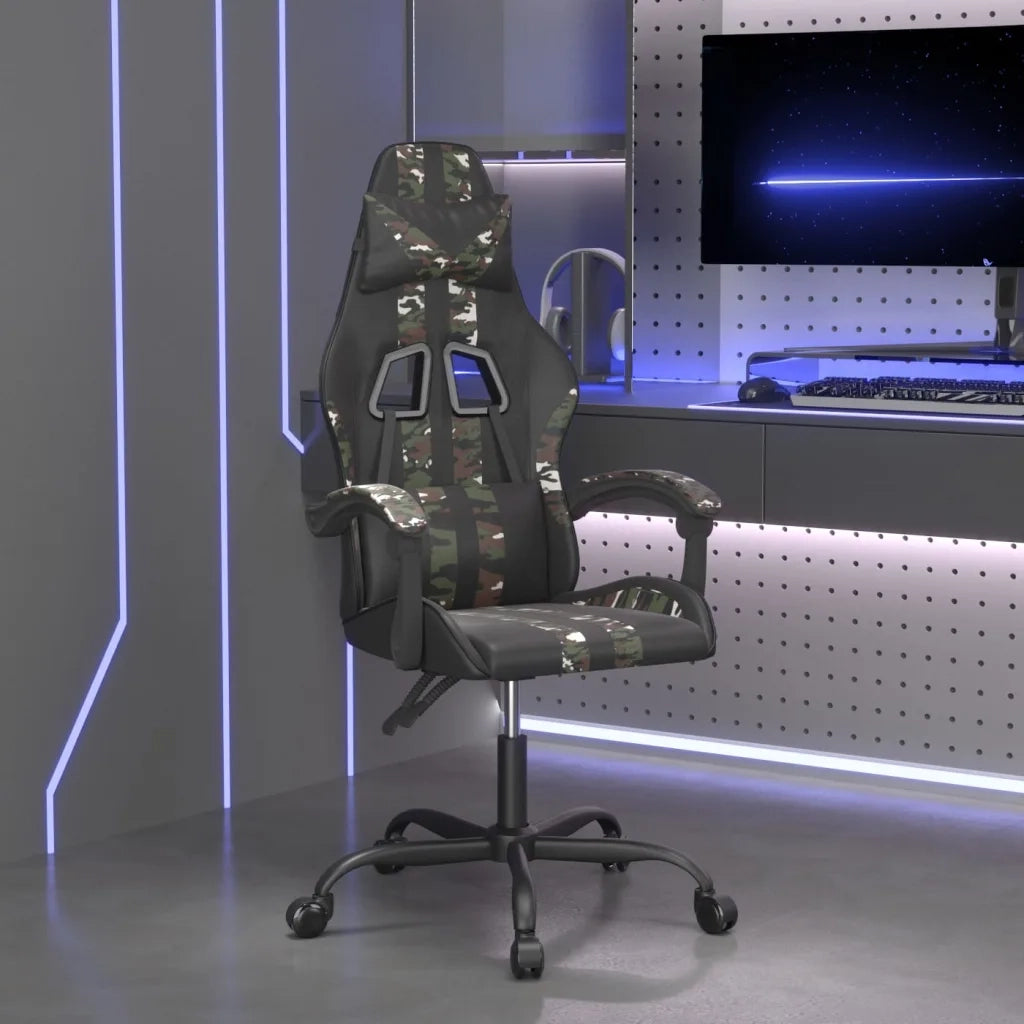 Sedia da Gaming Nero e Mimetico in Similpelle cod mxl 77169