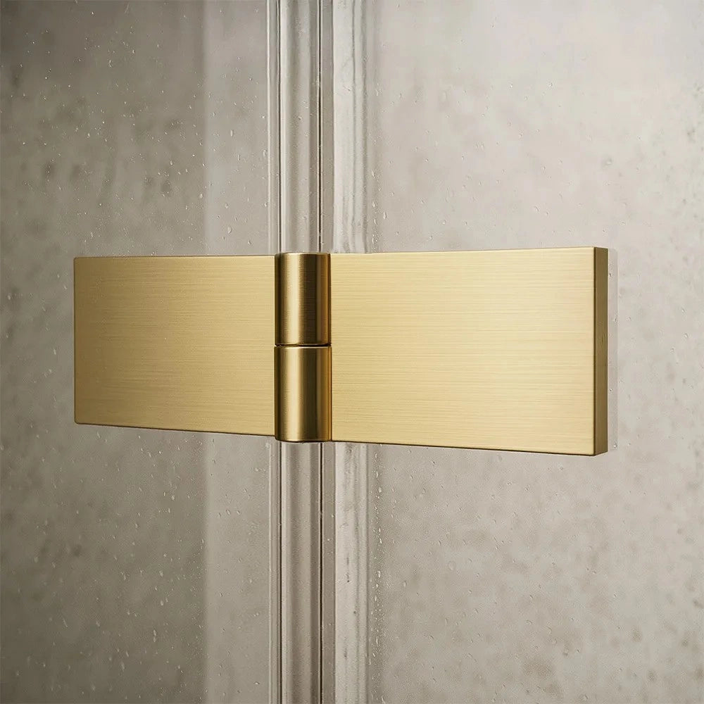 Cabina Doccia Rea Atlas 80x90 Brush Gold sinistra