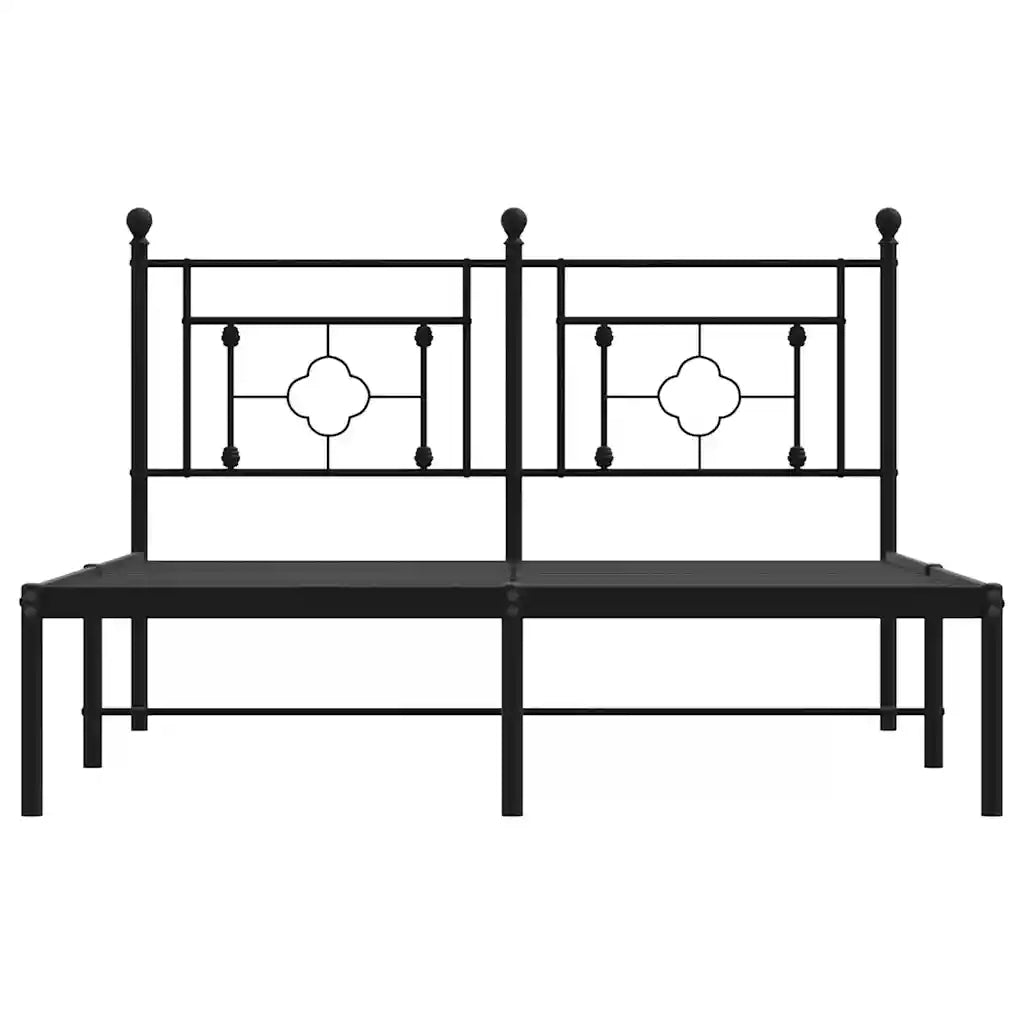 Giroletto con Testiera in Metallo Nero 140x200 cm 374340