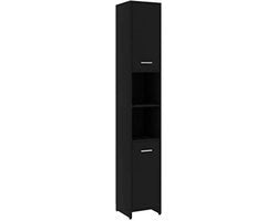 Cassettiera Bagno Alta - Cassettiera Bagno a Colonna - Cassettiera Bagno in Piedi - Piccola Cassetta con Porte - Nero