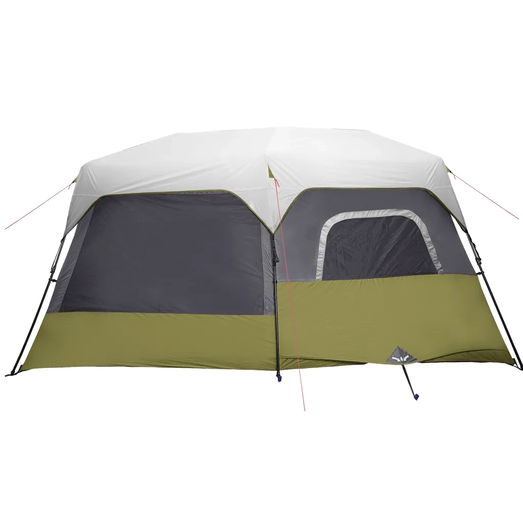 Tenda Famiglia con LED 9 Persone Verde Chiaro Rilascio Rapido 94311