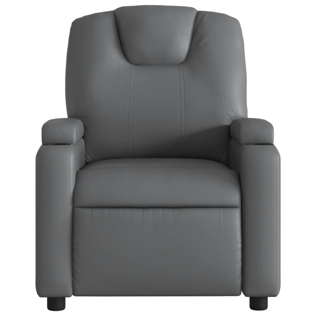 Divano Sedia-Poltrona Massaggiante Elettrica Reclinabile Grigio Similpelle 272391
