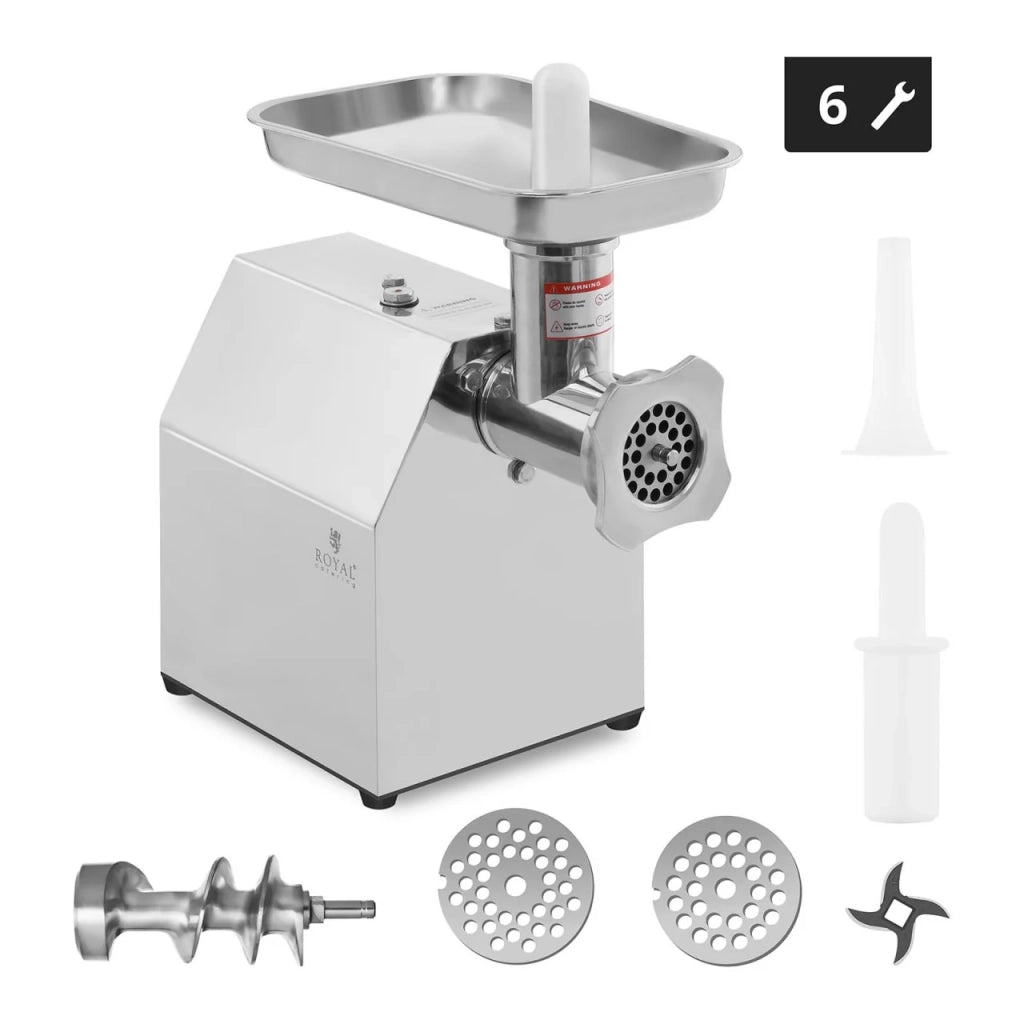 Tritacarne in acciaio inox con funzione reverse 140 kg/h potenza: 850 watt 14_0001955