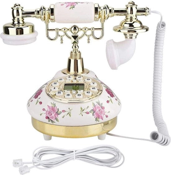 Sostegno di imitazione di telefono antico a retroilluminazione con funzione di protezione da flash e IP, supporto rimovibile con funzione handsfree per illuminazione di sfondo.