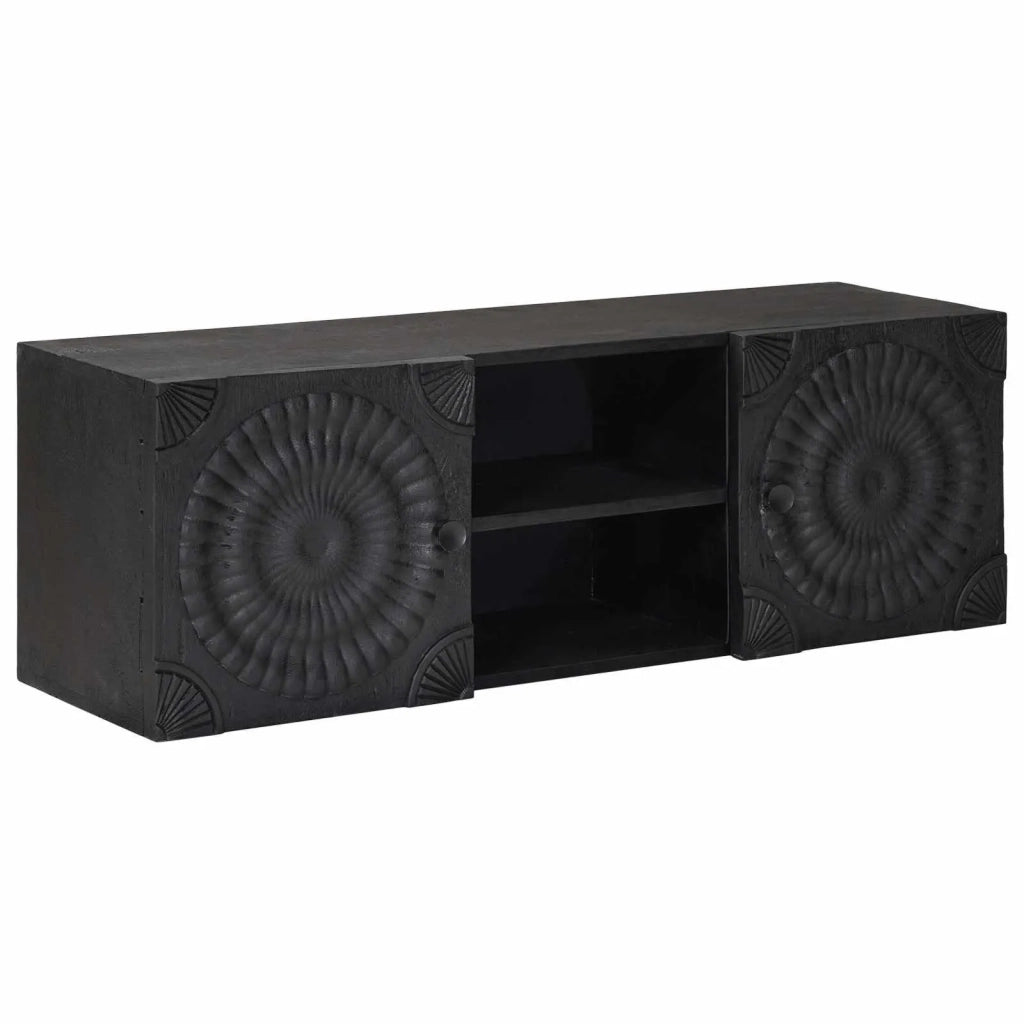 Mobile TV con lo scaffale con porta Nero 105 x 30 x 35 cm
