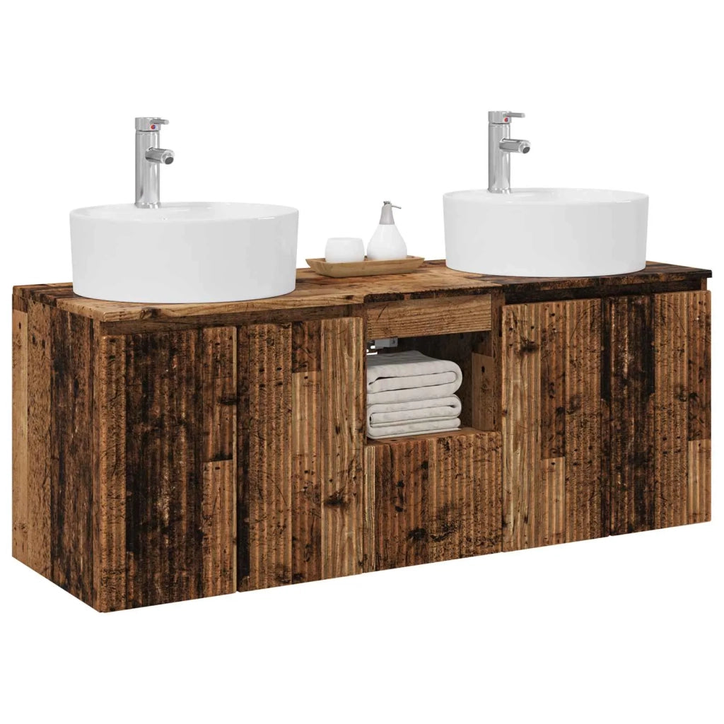 Set di Armadi da Bagno 3 pz Legno antico 49,5 x 44,5 x 65 cm 3405685