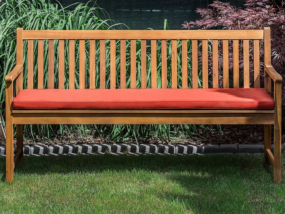 Cuscino per sedile da esterno Cuscino per panca resistente all'acqua in poliestere rosso 152 x 54 cm Giardino