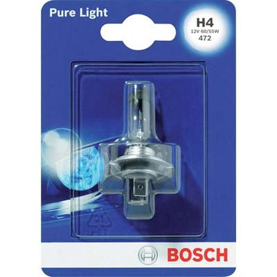 LAMPADA AUTO ANTERIORI PURE LIGHT H4 001 BOSCH - ALOGENA VOLT 12 WATT 60/55- 4 pezzi