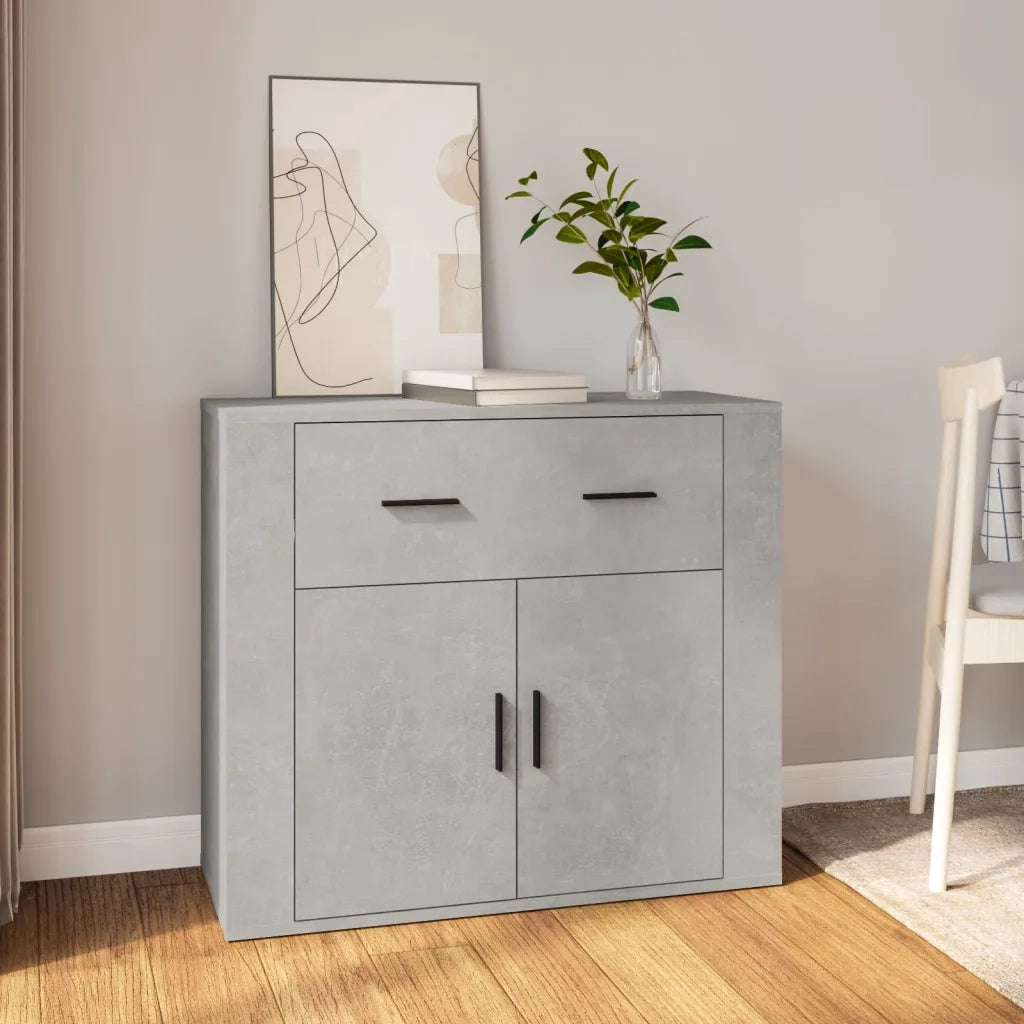 Credenza Grigio Cemento 80x33x70 cm in Legno Multistrato 816572