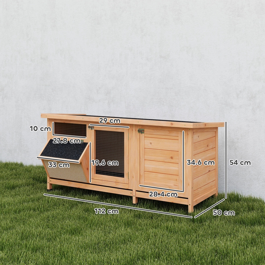 Casetta per Conigli in Legno da Esterno con Tetto ¨C zephmum ¨C 112x50x54 cm Giallo