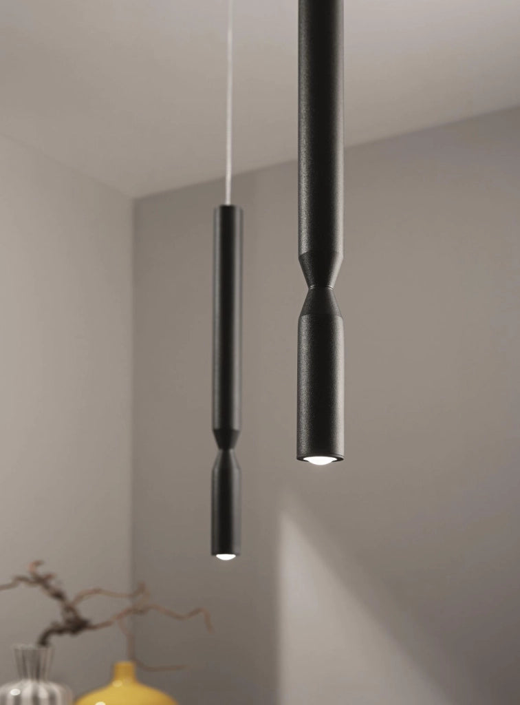 SOSPENSIONE MULTIPLA TUBIC 10 NERO 3000k 4760lm 70w DIMMERABILE BASE RETTANGOLARE