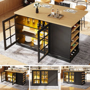 Tavolo Bar Pieghevole con LED e Cassetto ¨C MINIMAL ¨C Nero