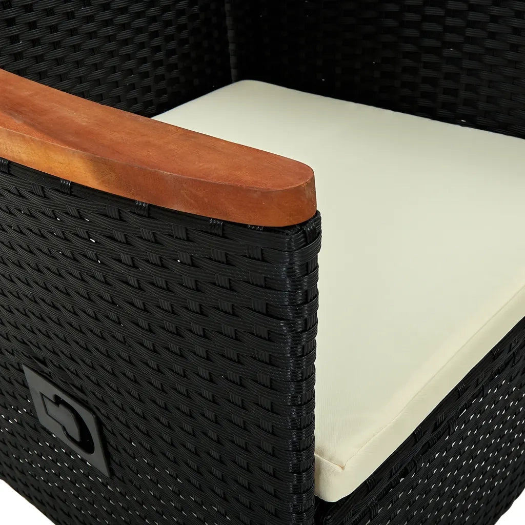 Sedie da Esterno 2 pz con Cuscini in Polyrattan Nere 47675