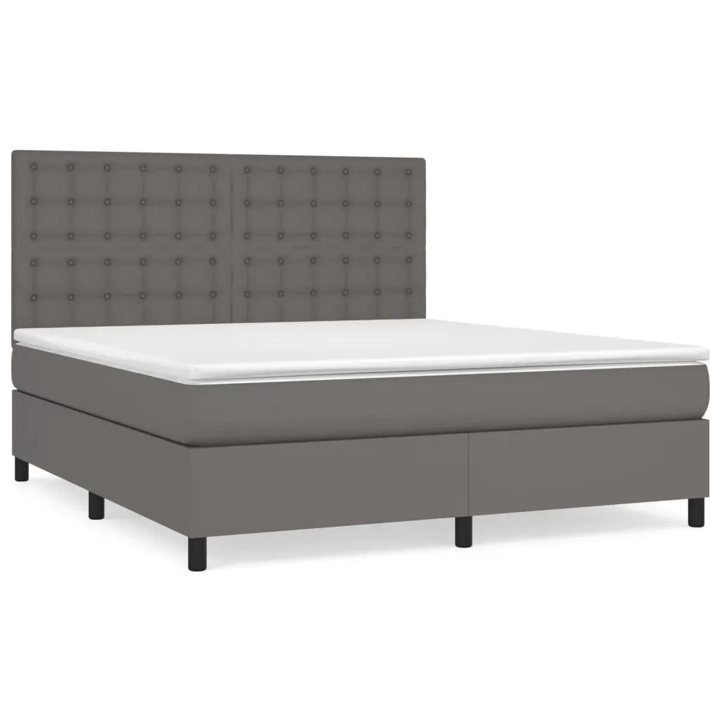 Giroletto a Molle con Materasso Grgio 180x200 cm in Similpellecod mxl 99779