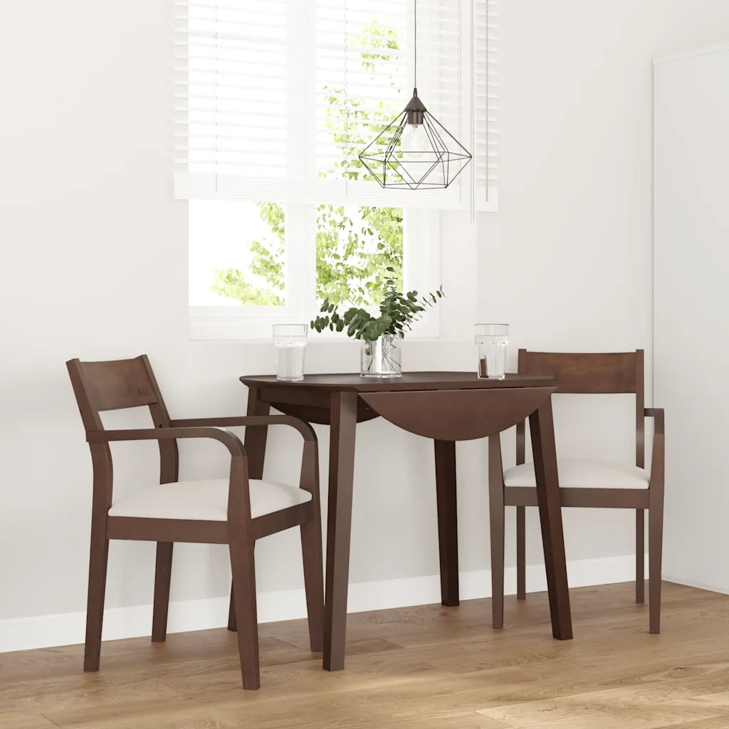 Sedie da Pranzo con Cuscini 2pz Marrone Legno Massello di Hevea