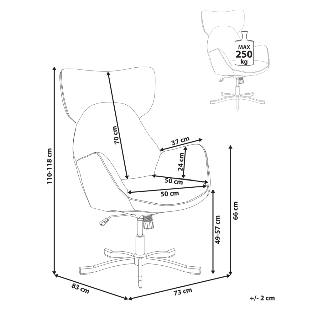 Poltrona girevole in tessuto beige con base girevole e schienale alto poltrona ergonomica