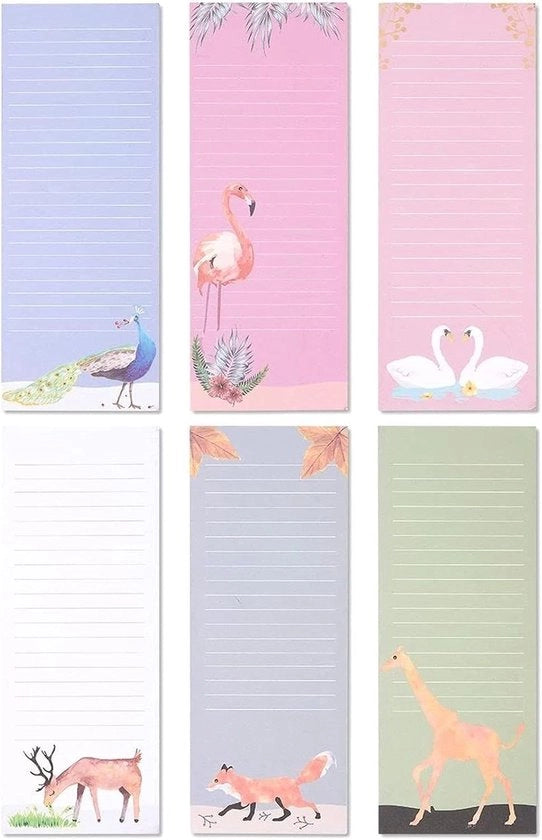 Blocchi notizie magnetici - Notazioni, liste spesa - 6 pezzi - 9 x 23 cm