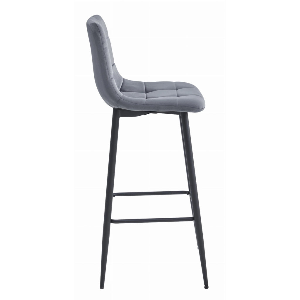 Set di 2 sgabelli bar Arceto in velluto grigio scuro e metallo