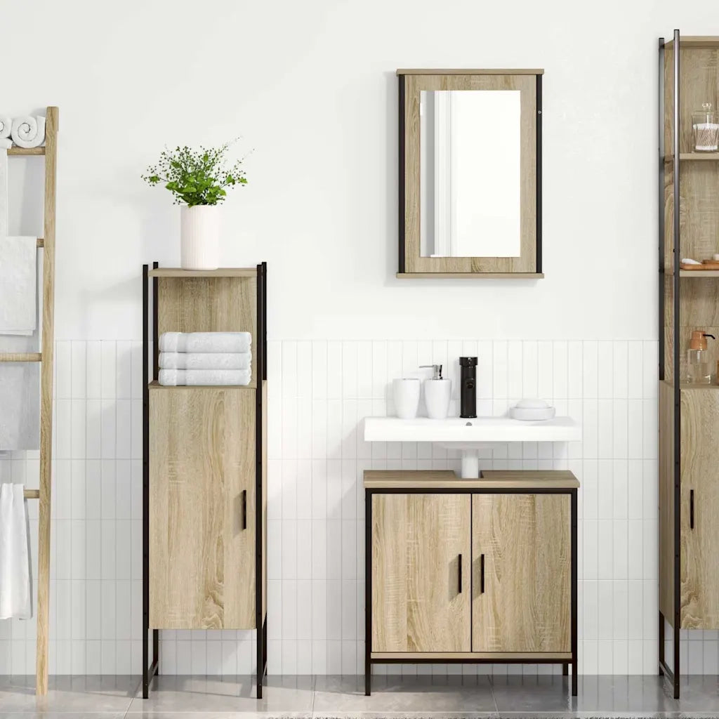 Set di mobili per il bagno 3 pcs Marrone Legno multistrato 3345149