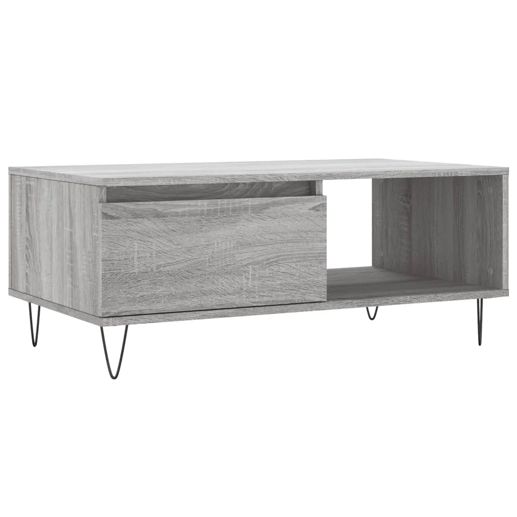 Tavolino Salotto Grigio Sonoma 90x50x36,5 cm Legno Multistrato 830570