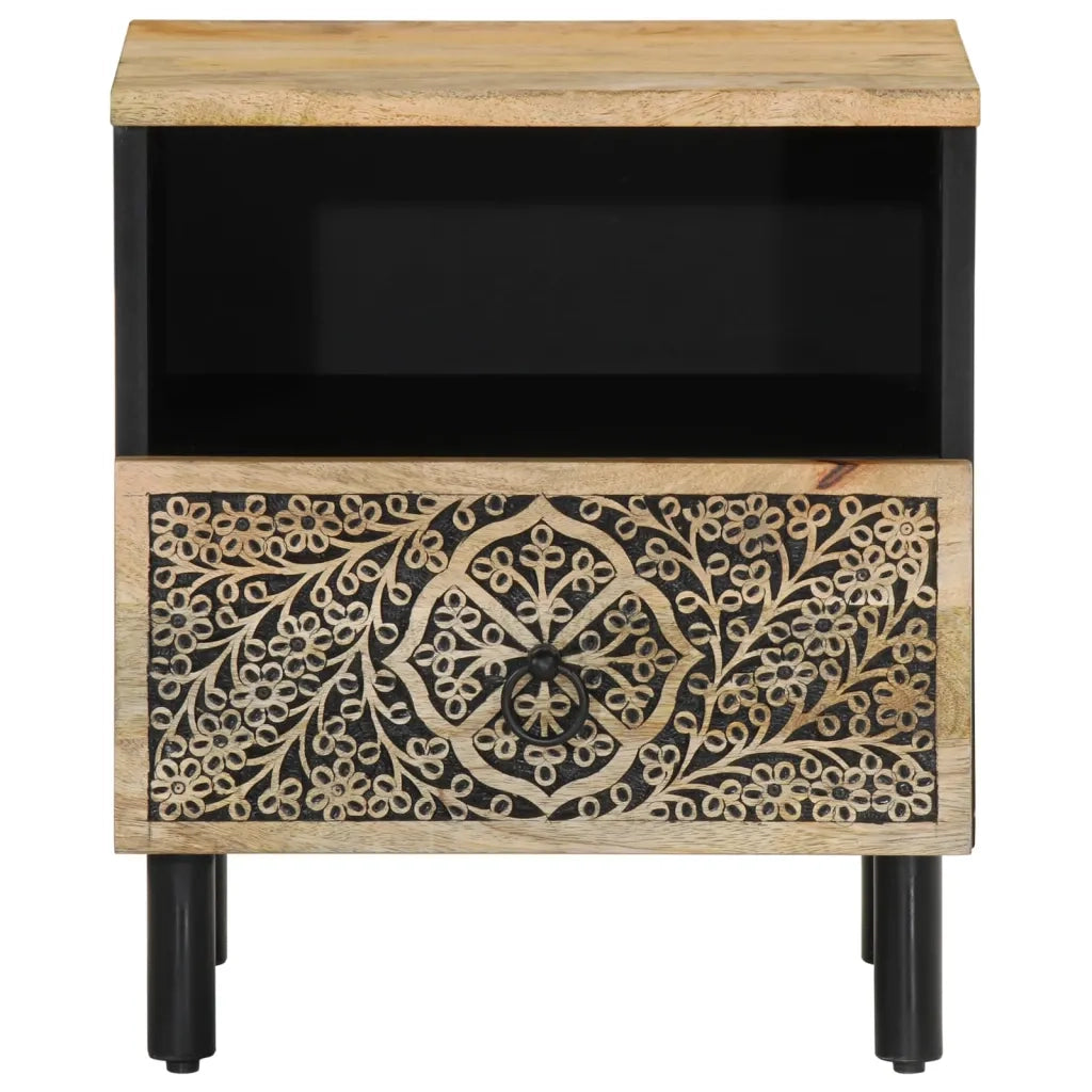 Comodini 2pz-Set di 2 Tavolino da notte 40x33x46 cm in Legno Massello di Mango 759199