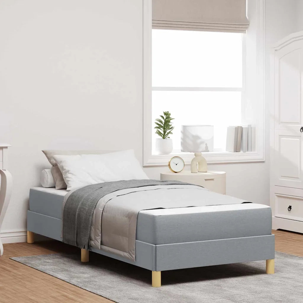 Letto a molle con materasso Grigio chiaro 80 x 200 cm Tessuto