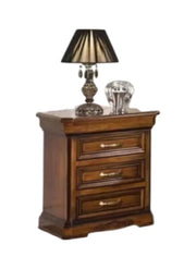Comodino 3 cassetti classico legno noce 56x39x64 - Mobili 2G