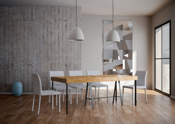 Consolle Allungabile 90-196x40x77 cm in Nobilitato Marrone