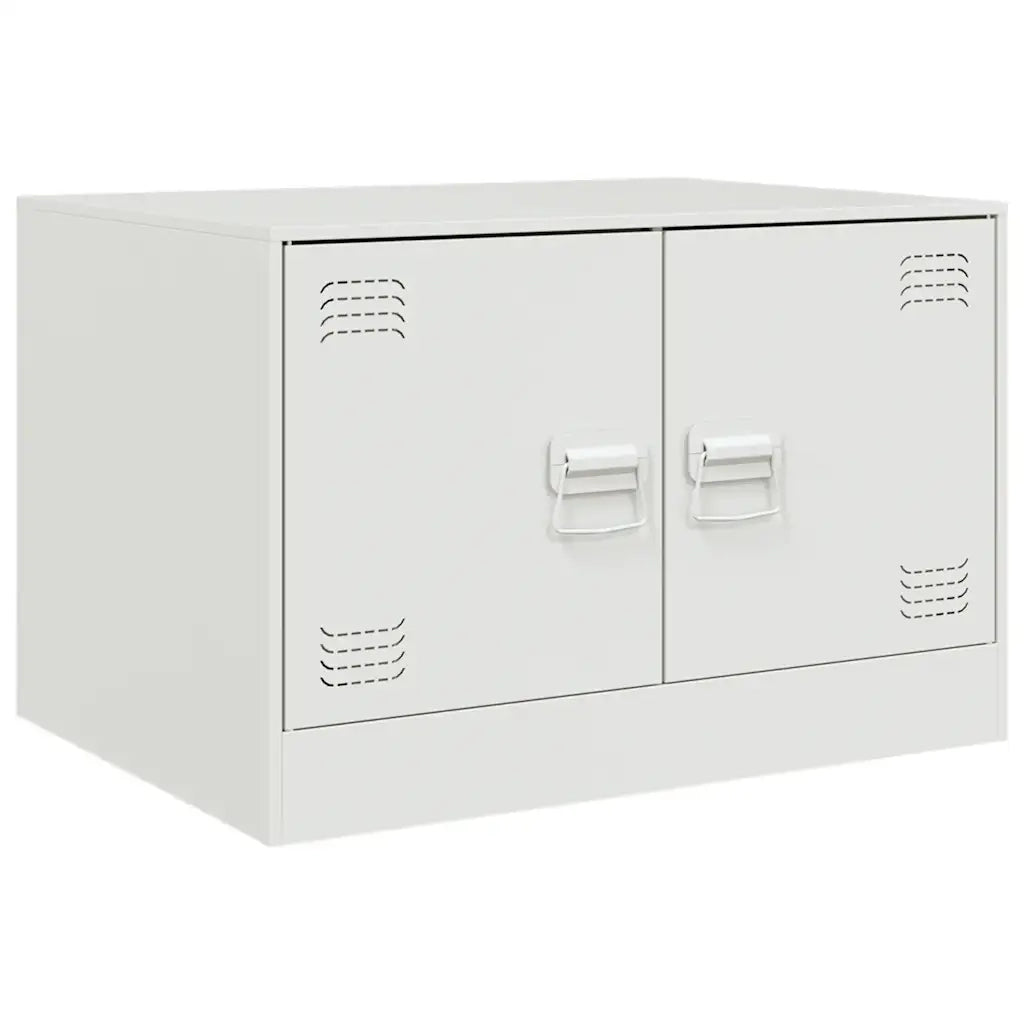 Tavolino da Salotto Bianco 67x50x44 cm in Acciaio