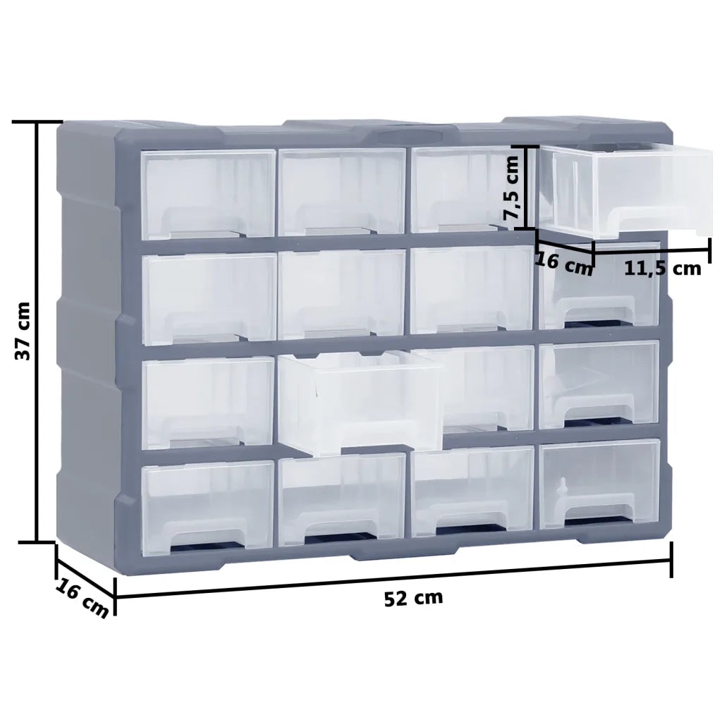 Mobile Contenitore con 16 Cassetti Medi 52x16x37 cm CFW5454284