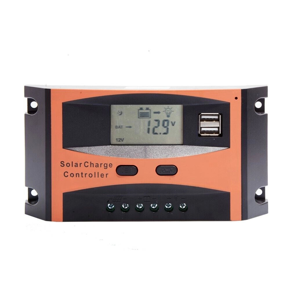 Regolatore di carica 30A per pannello solare 12/24V display LCD USB Art.80692