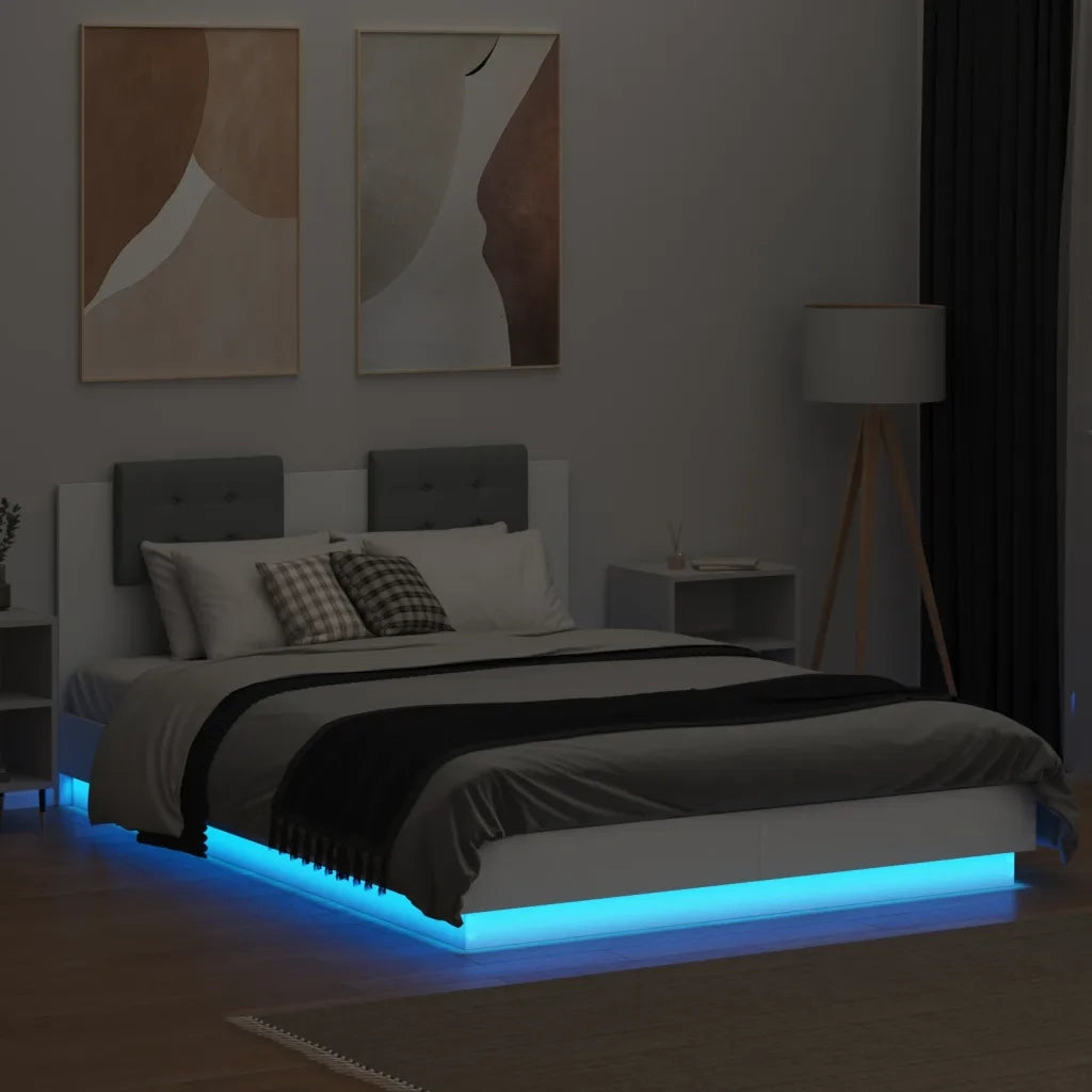 Giroletto con LED senza Materasso Bianco 120x200 cm