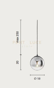 SOSPENSIONE BALU-2, 1 LUCE ORO ATTACCO E27 D.18CM H.20CM