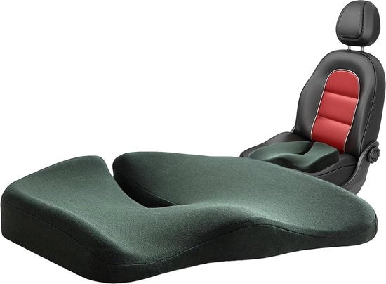 Cuscino di supporto ergonomico con schiuma antislip per seduta, contorno e coda per sedie da ufficio, auto e sedia a rotelle.