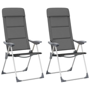 Sedie da Campeggio 2 pz in Alluminio Grigio 58x69x111 cm  cod mxl 94947