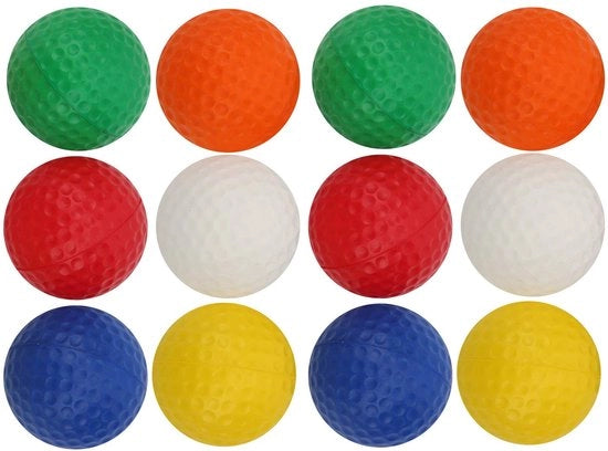 Palline da golf in schiuma - 12 pezzi - Palline da allenamento PU morbide - Palline da golf per allenamento - Disponibili in diverse colori - Buona elasticità