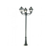 Palo Da Esterno Contemporaneo 250Cm Elegance Alluminio E Vetro Grigio 3 Luci E27