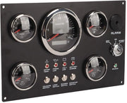 Pannello multifunzionale per strumenti - 12V - Livello di olio/Temperatura dell'acqua/Pressione dell'olio/Tensione - 7 colori di illuminazione di sfondo - Alta precisione - Acciaio inossidabile - Contachilometri per barche