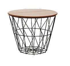 Tavolino Decorativo Casa Salotto Contenitore in Metallo 38 x 31 cm