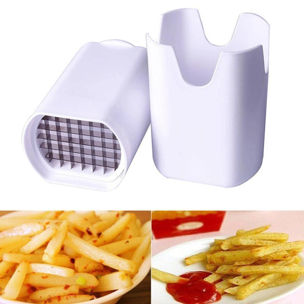 Trade Shop - Taglia Affetta Patate A Bastoncino Frizzy Lame Acciaio Cucina Patatine Fritte -